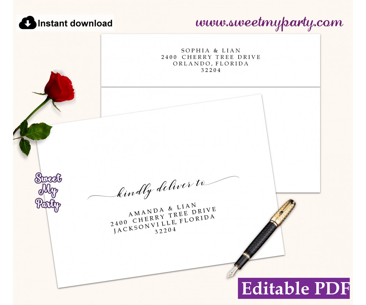 Modern Calligraphy Envelope addressing,Envelope Address Labels,(47)